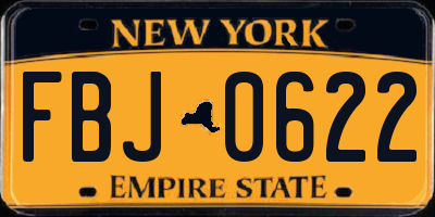 NY license plate FBJ0622