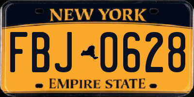 NY license plate FBJ0628