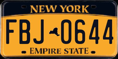 NY license plate FBJ0644