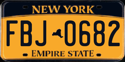 NY license plate FBJ0682