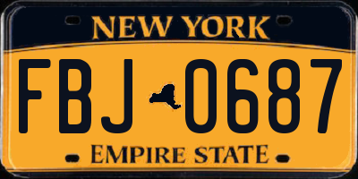 NY license plate FBJ0687