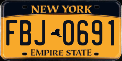NY license plate FBJ0691
