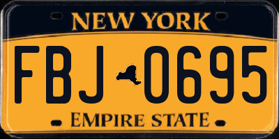 NY license plate FBJ0695