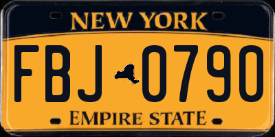 NY license plate FBJ0790