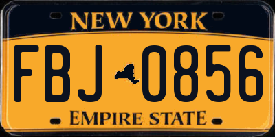 NY license plate FBJ0856