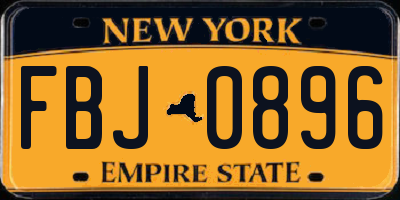 NY license plate FBJ0896