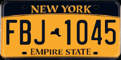 NY license plate FBJ1045