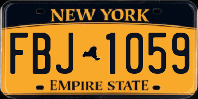 NY license plate FBJ1059