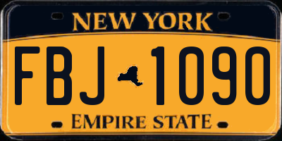 NY license plate FBJ1090
