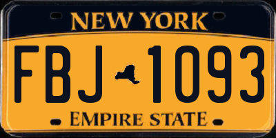NY license plate FBJ1093