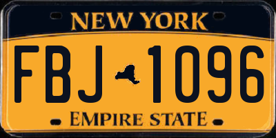 NY license plate FBJ1096