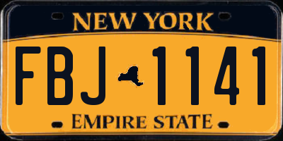 NY license plate FBJ1141