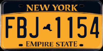 NY license plate FBJ1154