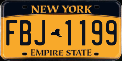 NY license plate FBJ1199