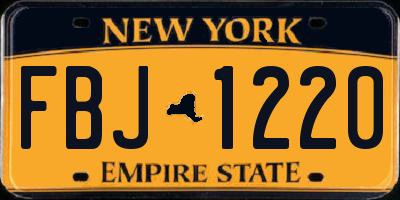 NY license plate FBJ1220