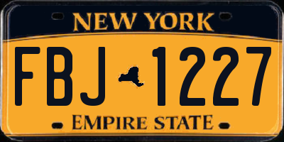 NY license plate FBJ1227