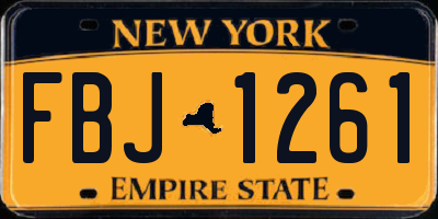 NY license plate FBJ1261