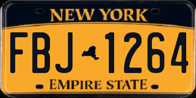 NY license plate FBJ1264