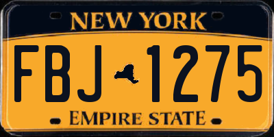NY license plate FBJ1275