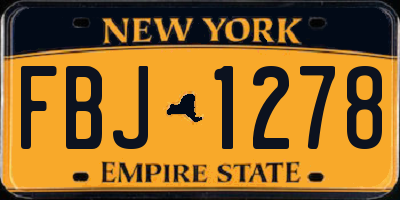 NY license plate FBJ1278