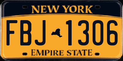 NY license plate FBJ1306