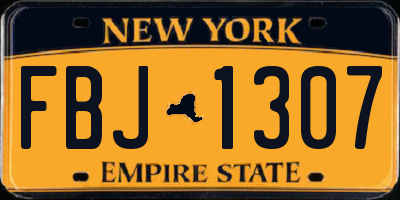 NY license plate FBJ1307
