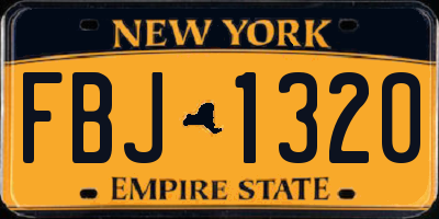 NY license plate FBJ1320