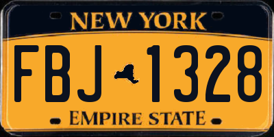 NY license plate FBJ1328