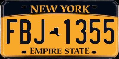 NY license plate FBJ1355