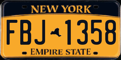 NY license plate FBJ1358