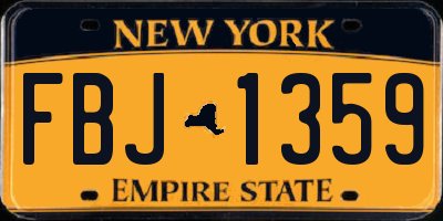 NY license plate FBJ1359