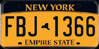NY license plate FBJ1366
