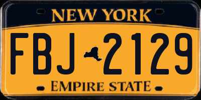 NY license plate FBJ2129