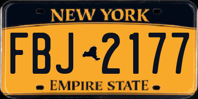 NY license plate FBJ2177