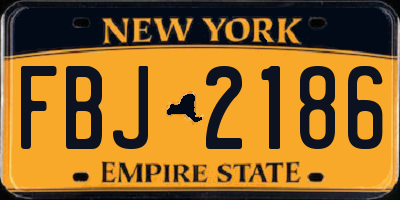 NY license plate FBJ2186
