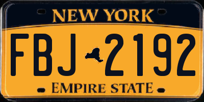 NY license plate FBJ2192