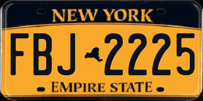NY license plate FBJ2225