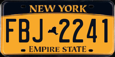 NY license plate FBJ2241