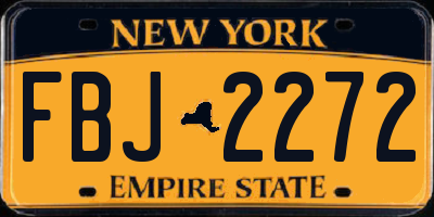 NY license plate FBJ2272
