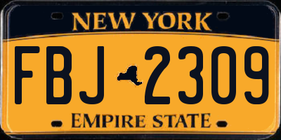 NY license plate FBJ2309