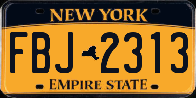 NY license plate FBJ2313