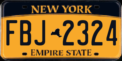 NY license plate FBJ2324