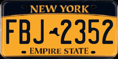 NY license plate FBJ2352