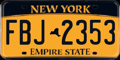 NY license plate FBJ2353