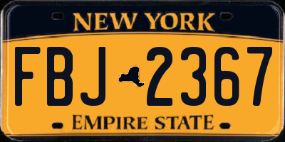 NY license plate FBJ2367