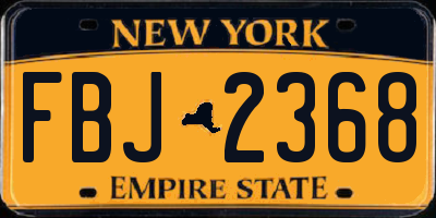 NY license plate FBJ2368