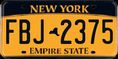 NY license plate FBJ2375