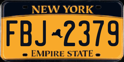 NY license plate FBJ2379