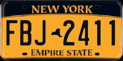 NY license plate FBJ2411