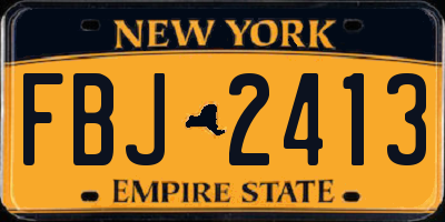 NY license plate FBJ2413